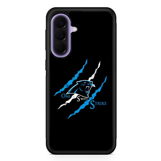 NFL Carolina Panthers Strike Samsung Galaxy A57 Case | Slim Samsung Galaxy A57 Rubber Case