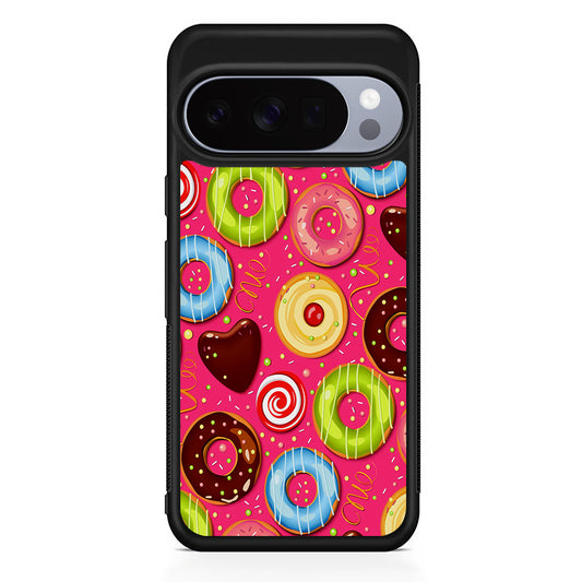 Pink Sweet Cute Donuts Google Pixel 10 Pro Case | Slim Google Pixel 10 Pro Rubber Case