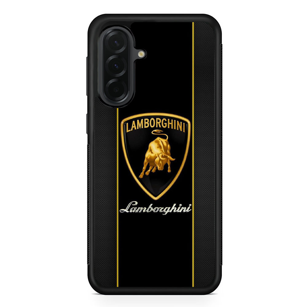 Lamborghini Carbon Stripe Gold Samsung Galaxy A36 Case | Slim Samsung Galaxy A36 Protective Case