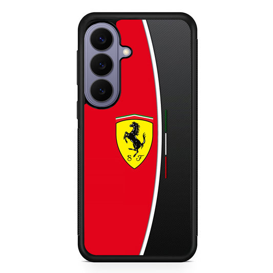 Ferrari Emblem Black Red Samsung Galaxy S26 Case | Slim Protective Rubber Case for Samsung S26