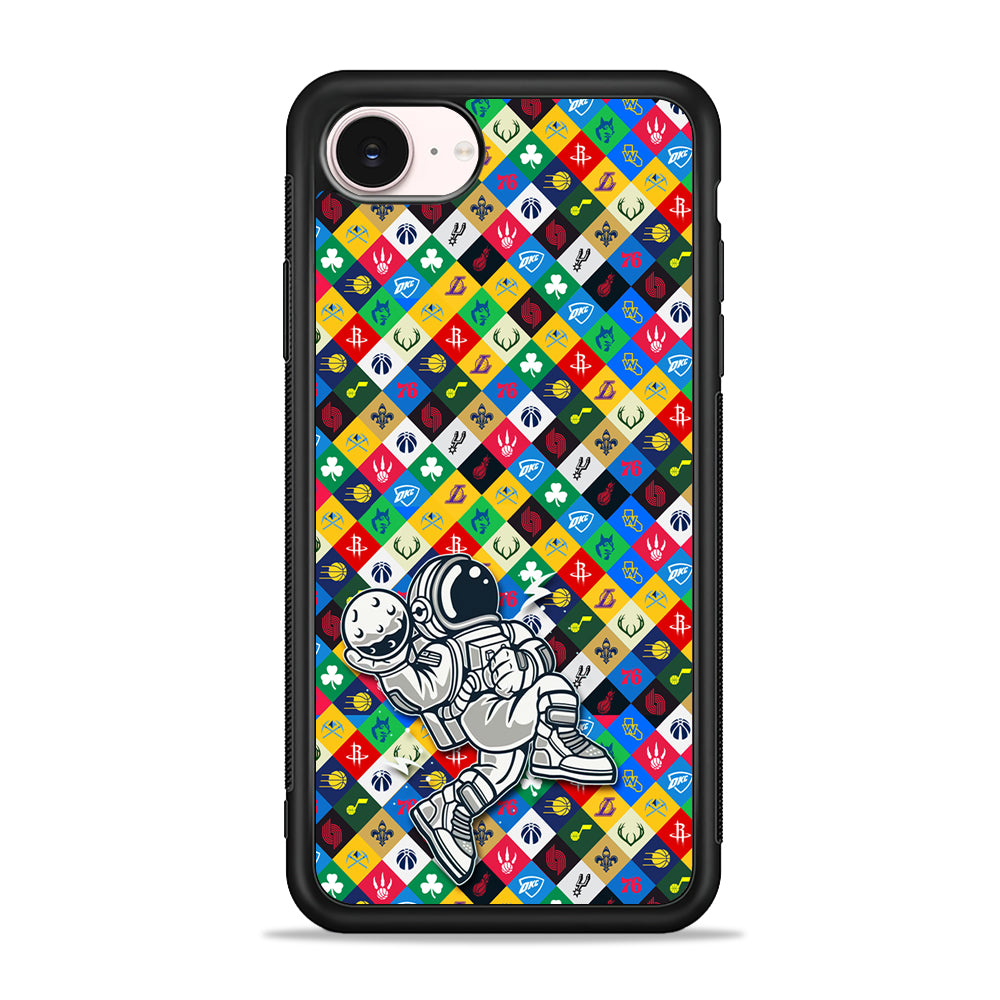 Astronauts Basketball Team Logo iPhone 17e Case - Silicone Case