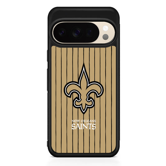 NFL New Orleans Saints Striped Google Pixel 10 Pro XL Case | Slim Google Pixel 10 Pro XL Protective Case