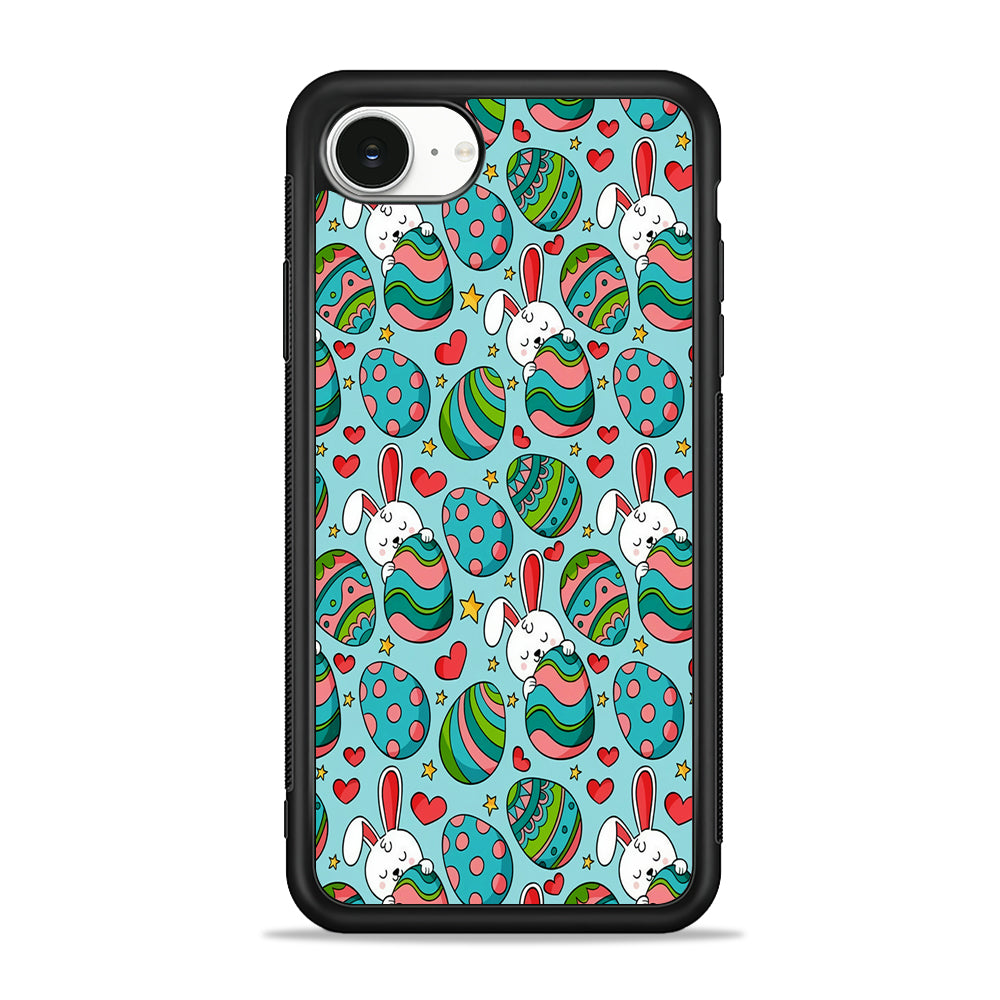Easter Eggs and Rabbits Pattern iPhone 16e Case | Protective Phone Cover