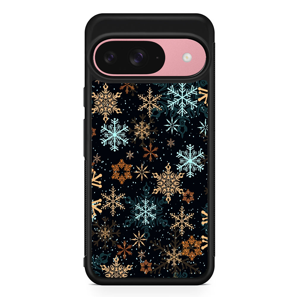 Snowflakes Winter Google Pixel 9 Case | Google Pixel 9 Protective Rubber Case