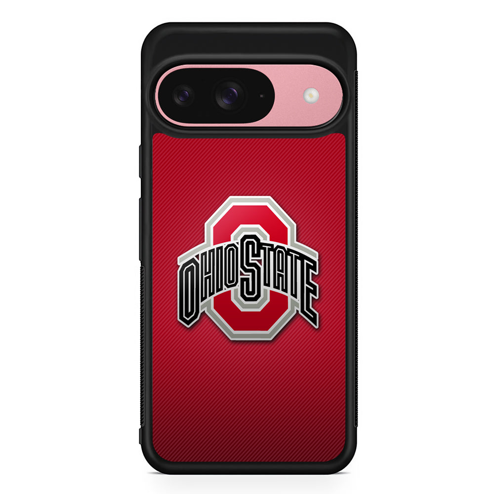 Ohio State Logo Red Google Pixel 9 Case | Google Pixel 9 Protective Rubber Case