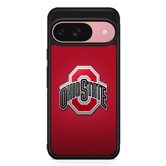 Ohio State Logo Red Google Pixel 9 Case | Google Pixel 9 Protective Rubber Case