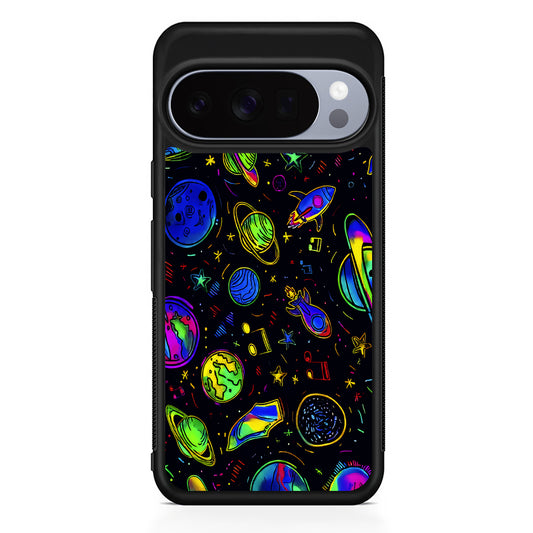 Space Planets and Spaceships Google Pixel 10 Pro Case | Slim Google Pixel 10 Pro Rubber Case