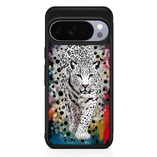 A White Leopard Painting Google Pixel 10 Pro Case | Slim Google Pixel 10 Pro Rubber Case