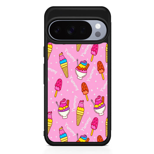 Ice Cream Doodle Yummy Google Pixel 10 Pro Case | Slim Google Pixel 10 Pro Rubber Case