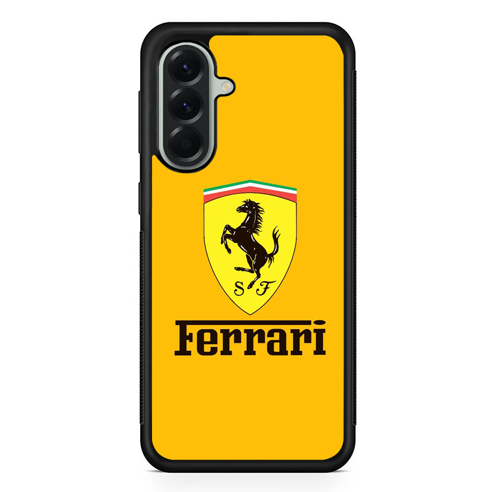 Ferrari Yellow Backdrop Samsung Galaxy A56 Case | Samsung Galaxy A56 Rubber Protective Case