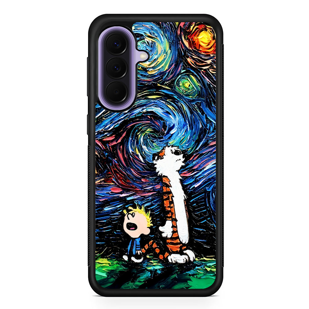 Calvin and Hobbes Starry Night Samsung Galaxy A57 Case | Slim Samsung Galaxy A57 Rubber Case