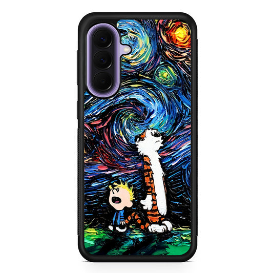 Calvin and Hobbes Starry Night Samsung Galaxy A57 Case | Slim Samsung Galaxy A57 Rubber Case