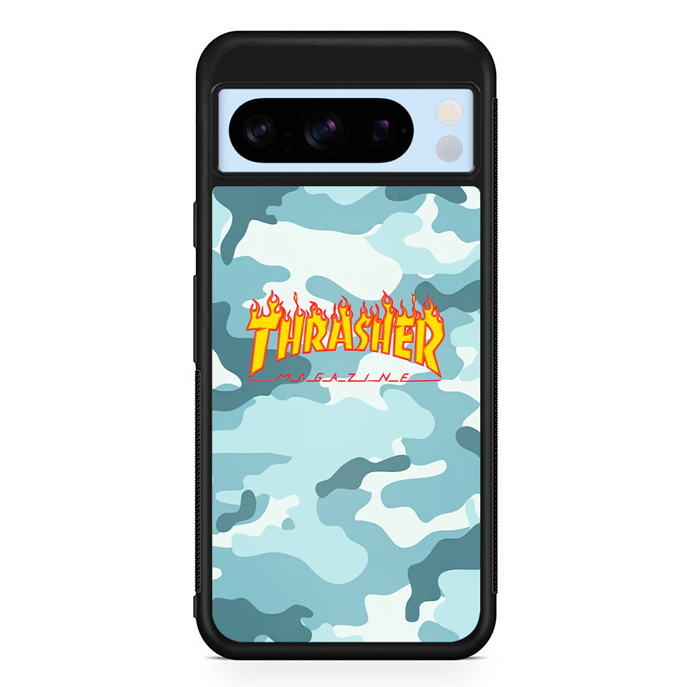 Thrasher Camo Light Blue Google Pixel 8 Pro Case | Premium Protective Case for Google Pixel 8 Pro