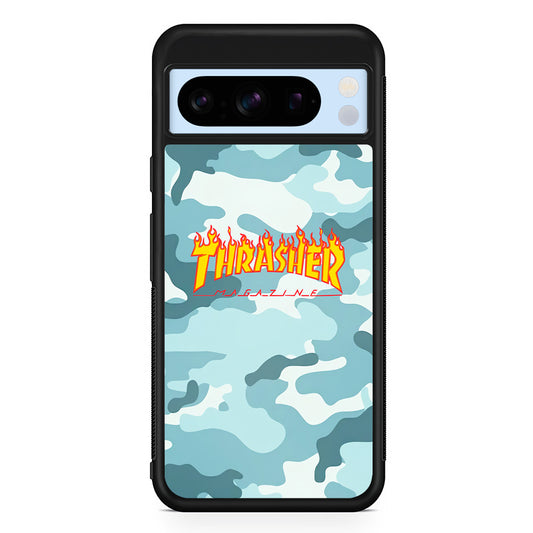 Thrasher Camo Light Blue Google Pixel 8 Pro Case | Premium Protective Case for Google Pixel 8 Pro