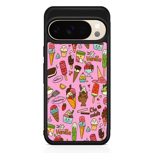Ice Cream Doodle Cartoon Google Pixel 10 Pro XL Case | Slim Google Pixel 10 Pro XL Protective Case