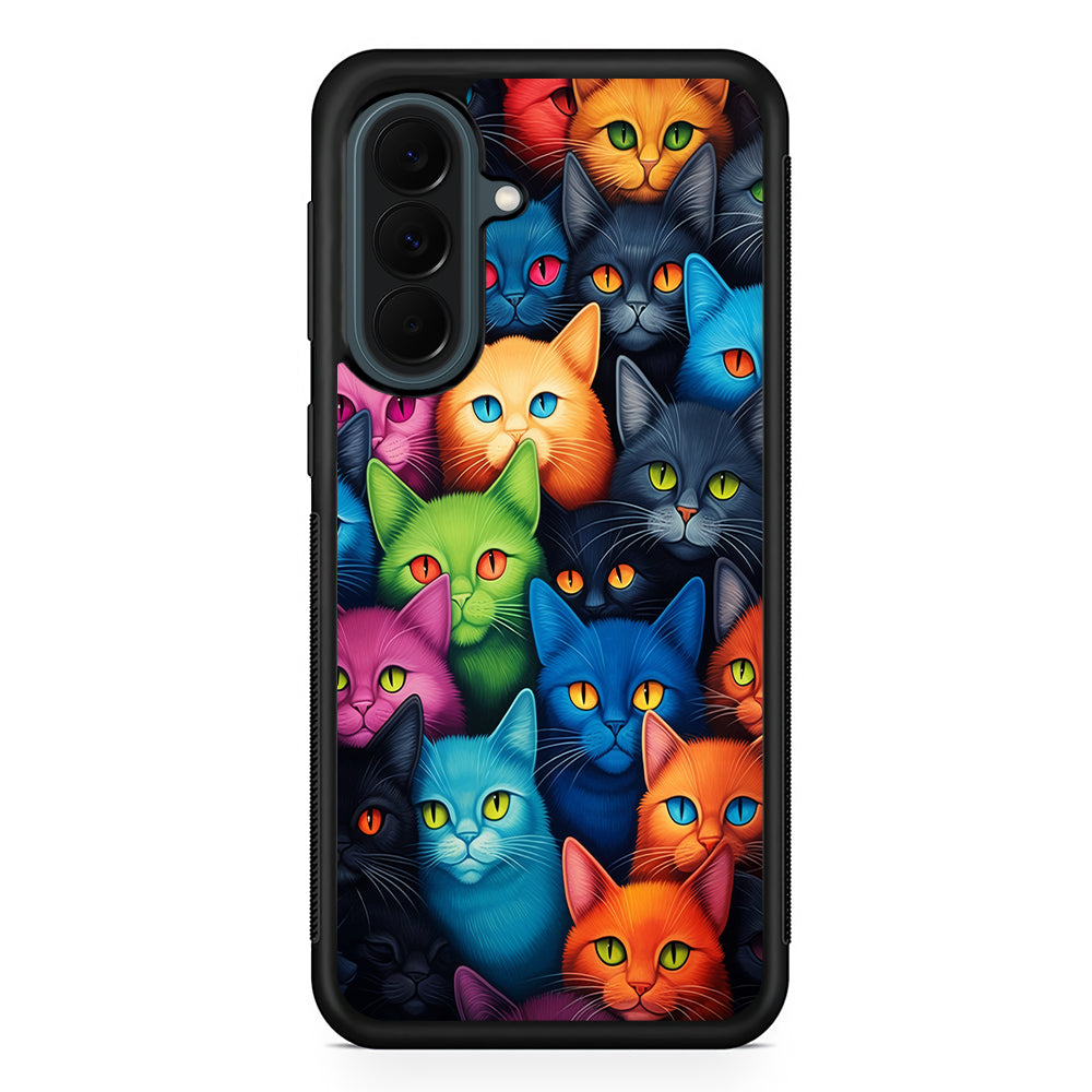 Collection of Colorful Cats Samsung Galaxy A37 Case | Samsung Galaxy A37 Rubber Phone Case