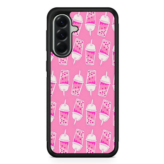 Bubble Tea Pink Pattern Samsung Galaxy A56 Case | Samsung Galaxy A56 Protective Rubber Case