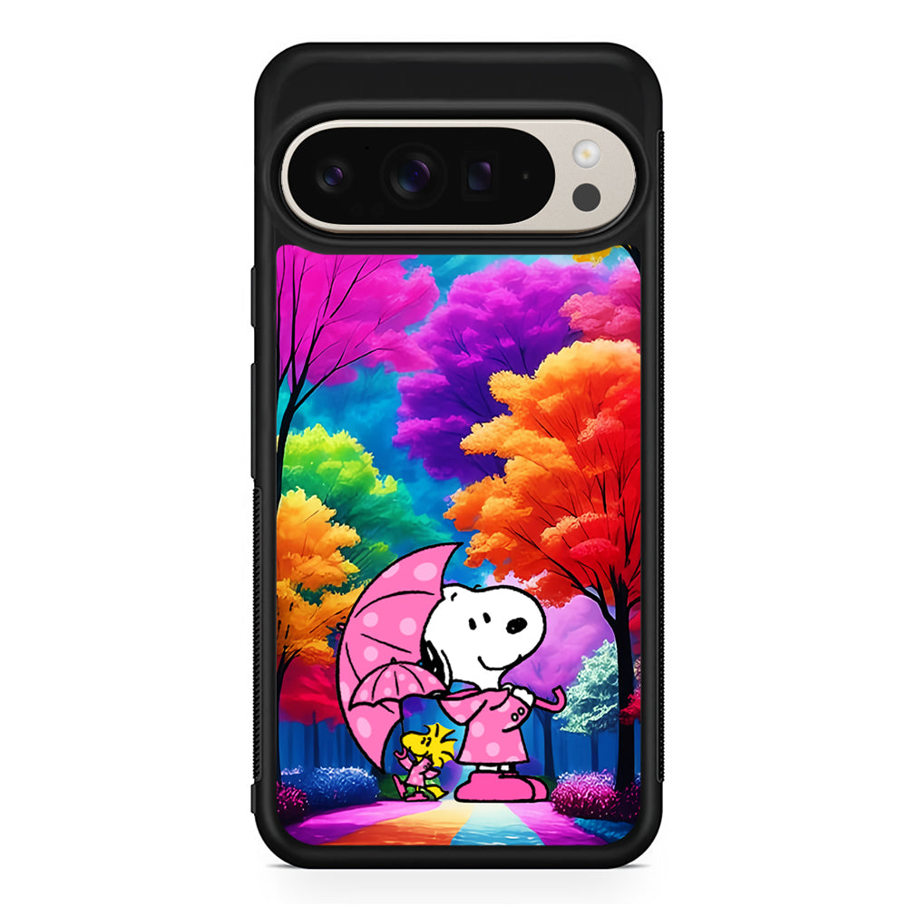 Snoopy and Woodstock in the Forest Google Pixel 9 Pro Case | Slim Protective Cover