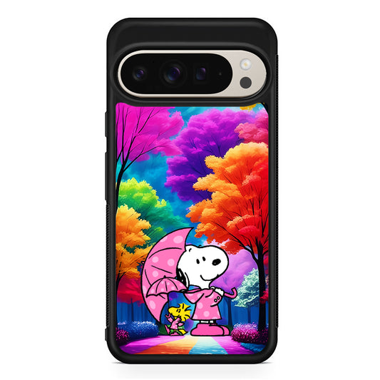 Snoopy and Woodstock in the Forest Google Pixel 9 Pro Case | Slim Protective Cover