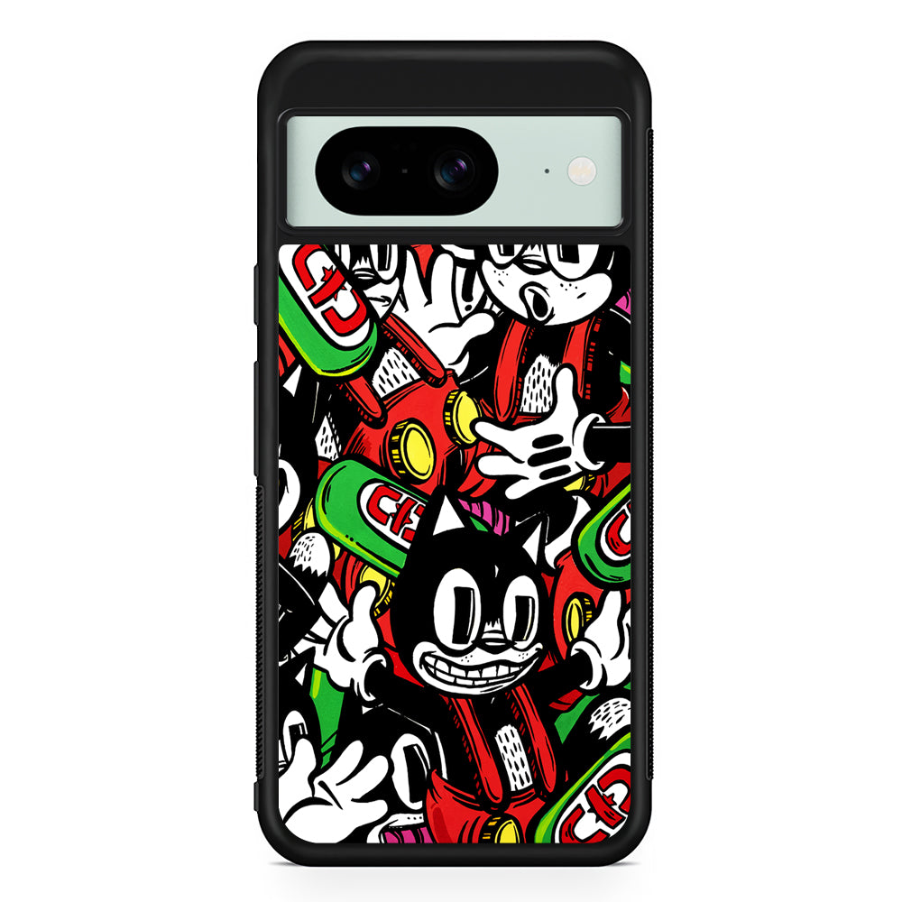 Felix The Cat Club Party Google Pixel 8 Case | Durable Protective Cover for Google Pixel 8