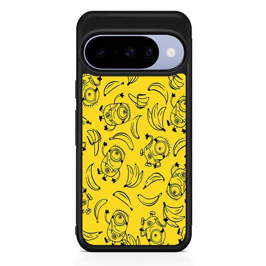 Minions and Banana Yellow Google Pixel 10 Case | Google Pixel 10 Rubber Protective Case