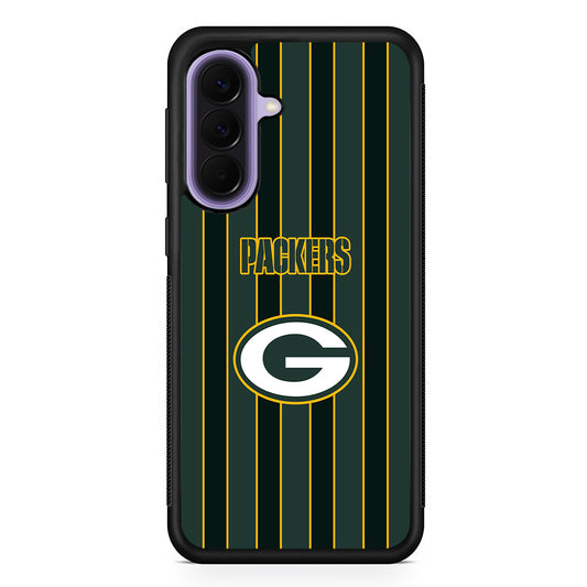 NFL Green Bay Packers Yellow Line Samsung Galaxy A57 Case | Slim Samsung Galaxy A57 Rubber Case