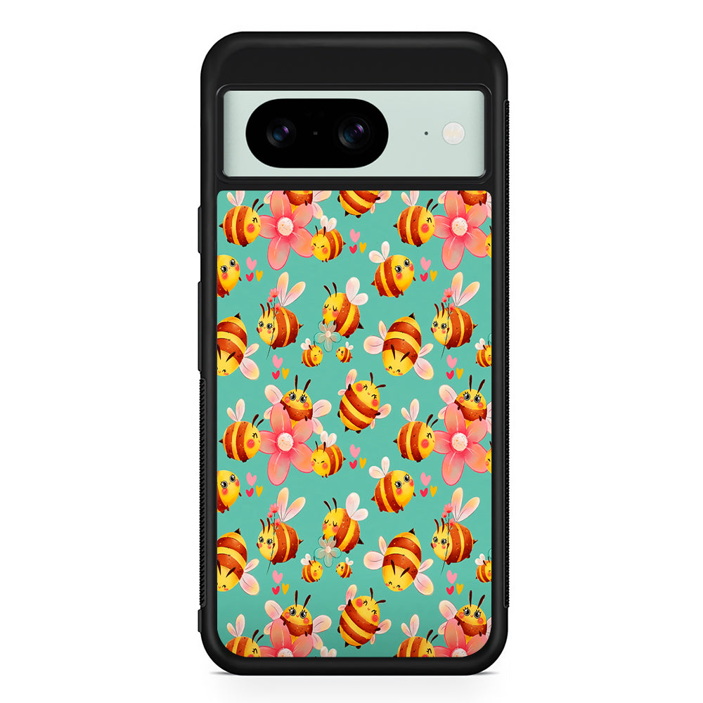 Cute Cartoon Honey Bees Google Pixel 8 Case | Durable Protective Cover for Google Pixel 8