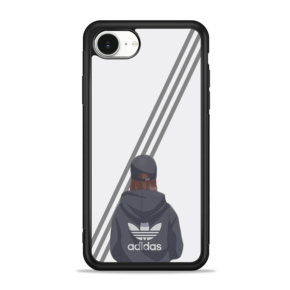 Adidas Girl Hype Stripe iPhone 16e Case - Slim Silicone Case
