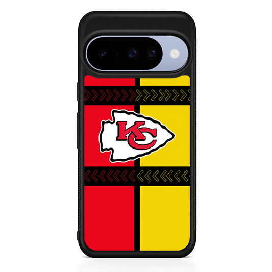 NFL Kansas City Chiefs Colorful Google Pixel 10 Case | Google Pixel 10 Rubber Protective Case