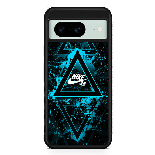 Nike Blue Paint Triangle Google Pixel 8 Case | Slim Rubber Case for Google Pixel 8