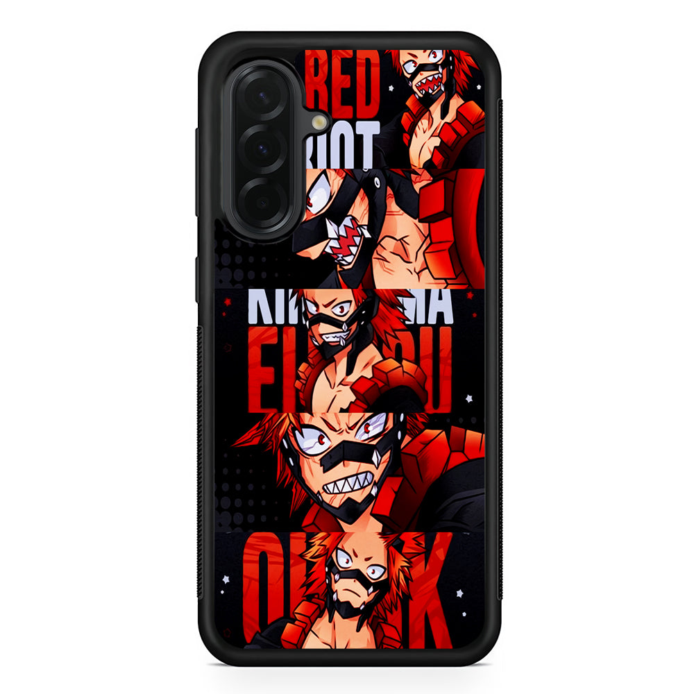 Red Riot Eijiro Kirishima Aesthetic Samsung Galaxy A36 Case | Protective Rubber Cover