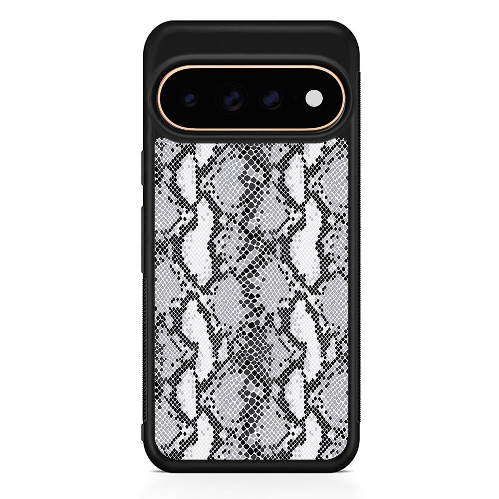 White Snake Skin Pattern Google Pixel 11 Pro Case - Stylish Protective Phone Case