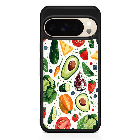 Collection of Fruits and Vegetables Google Pixel 10 Pro XL Case | Slim Google Pixel 10 Pro XL Protective Case