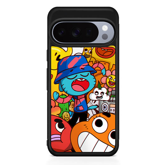Gumball and Friends Doodle Google Pixel 10 Pro Case | Slim Google Pixel 10 Pro Rubber Case
