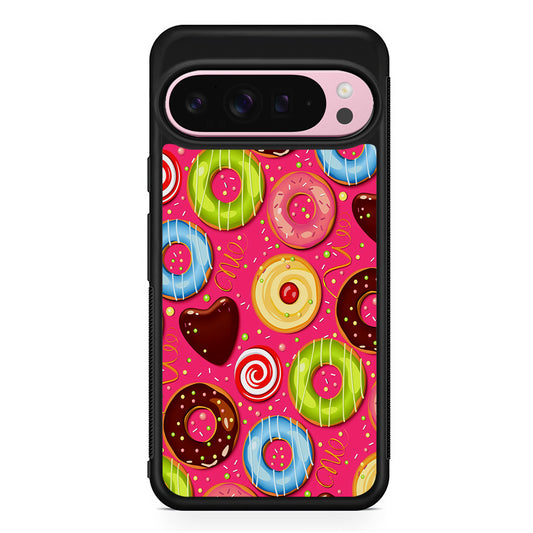 Pink Sweet Cute Donuts Google Pixel 9 Pro XL Case | Protective Cover