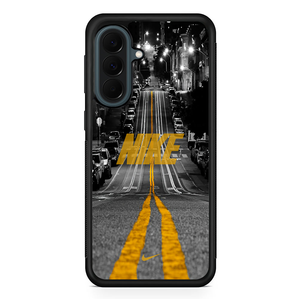 Nike Night Yellow Flames Samsung Galaxy A37 Case | Samsung Galaxy A37 Rubber Phone Case