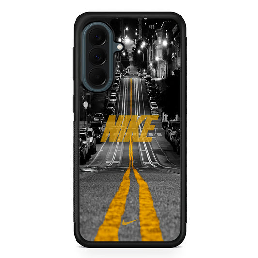 Nike Night Yellow Flames Samsung Galaxy A37 Case | Samsung Galaxy A37 Rubber Phone Case