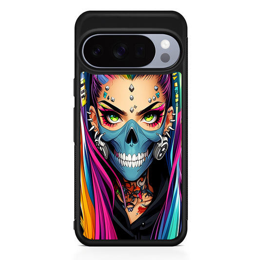 Tattooed Girl with Mask Google Pixel 10 Pro Case | Slim Google Pixel 10 Pro Rubber Case