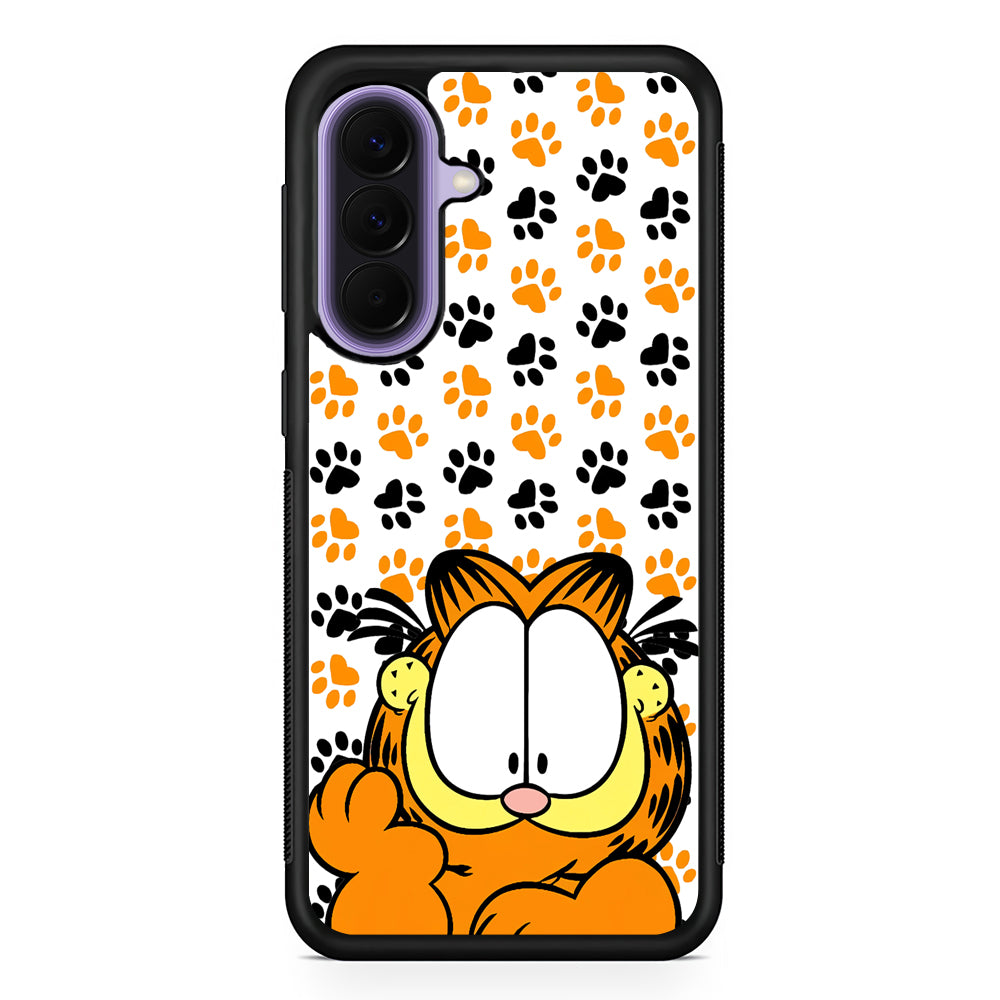 Garfield And His Footprints Samsung Galaxy A57 Case | Slim Samsung Galaxy A57 Rubber Case