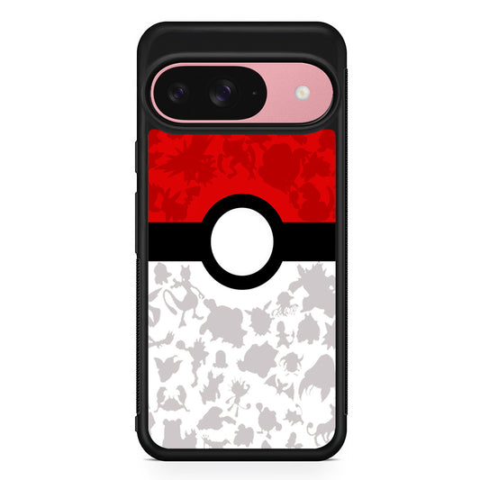 Pokemon Ball Silhouette Google Pixel 9 Case | Google Pixel 9 Protective Rubber Case