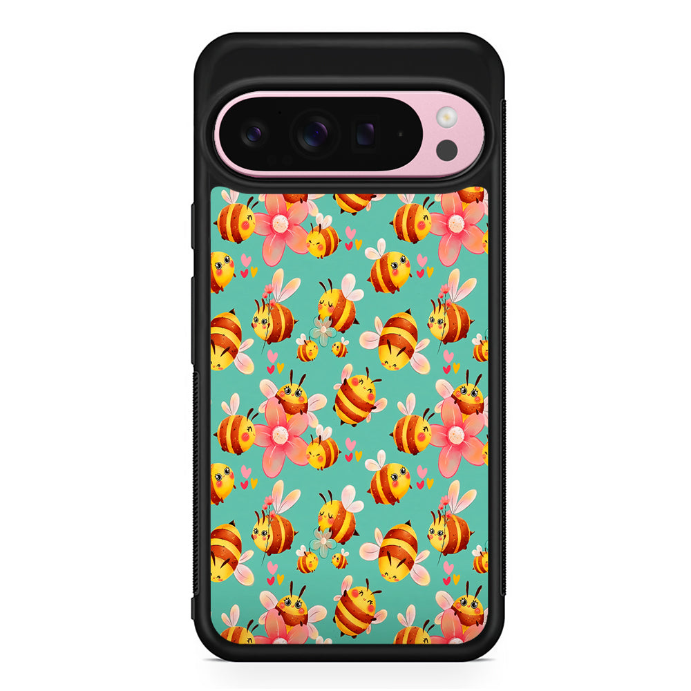 Cute Cartoon Honey Bees Google Pixel 9 Pro XL Case | Protective Cover