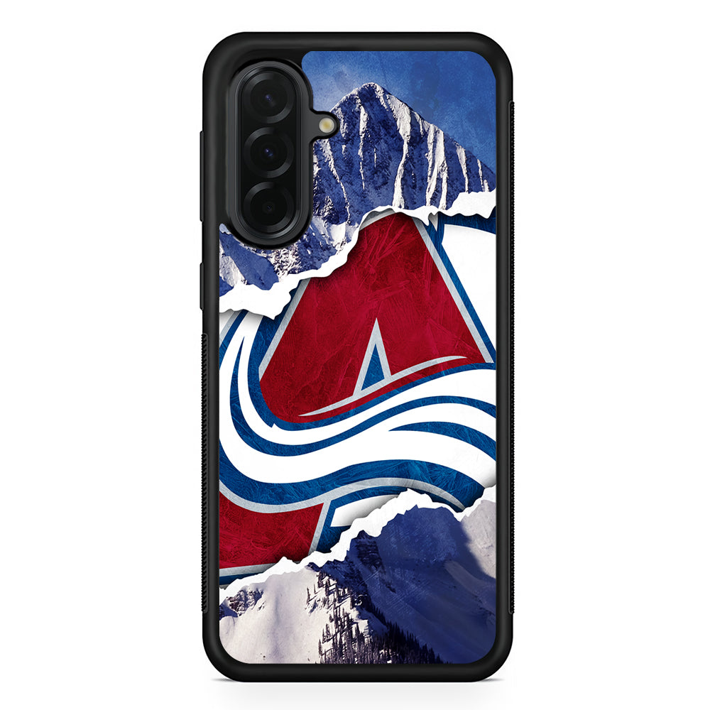 NHL Colorado Avalanche Mountains Samsung Galaxy A36 Case | Protective Rubber Cover