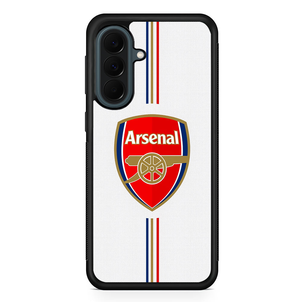 Arsenal Emblem Stripe Line Samsung Galaxy A37 Case | Samsung Galaxy A37 Rubber Phone Case
