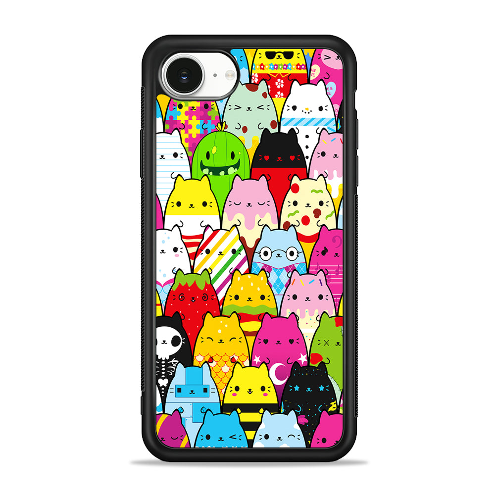 Various Cats Cartoon iPhone 16e Case | Protective Phone Cover