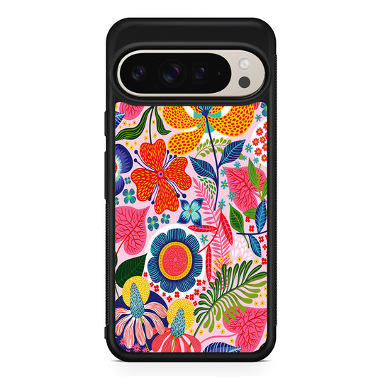 Exotic Floral Aesthetic Google Pixel 9 Pro Case | Slim Protective Cover