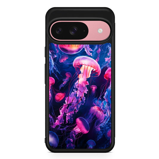 Jellyfish Drifting in The Ocean Google Pixel 9 Case | Google Pixel 9 Protective Rubber Case