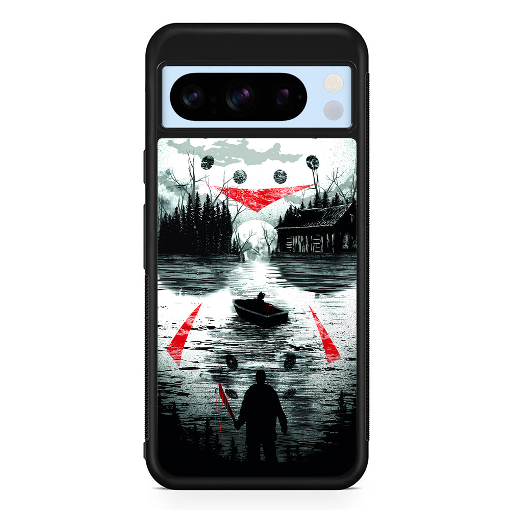 Friday the 13th Silhouette Mask Google Pixel 8 Pro Case | Slim Rubber Case for Google Pixel 8 Pro