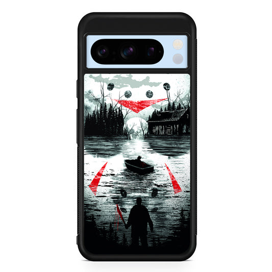 Friday the 13th Silhouette Mask Google Pixel 8 Pro Case | Slim Rubber Case for Google Pixel 8 Pro