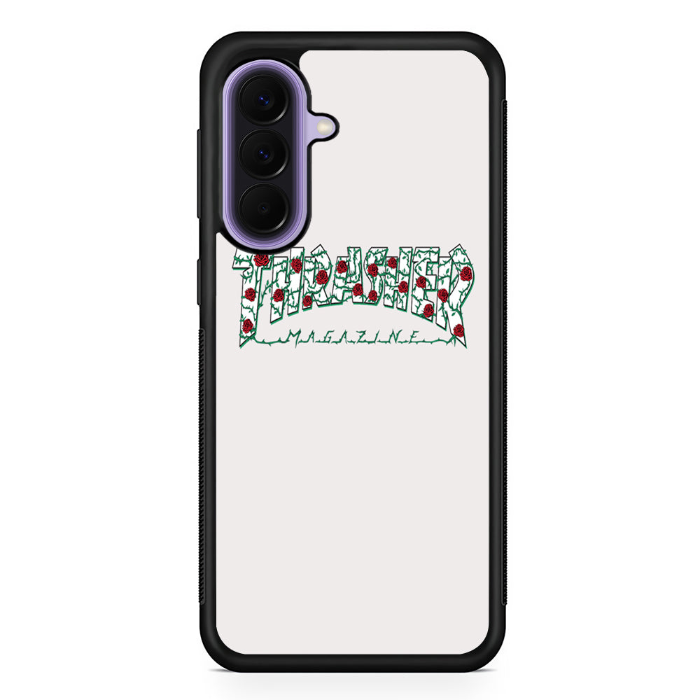 Thrasher White Milk Rose Floral Samsung Galaxy A57 Case | Samsung Galaxy A57 Protective Cover