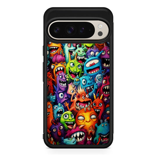 A Lot of Monsters Doodle Google Pixel 9 Pro Case | Slim Protective Cover